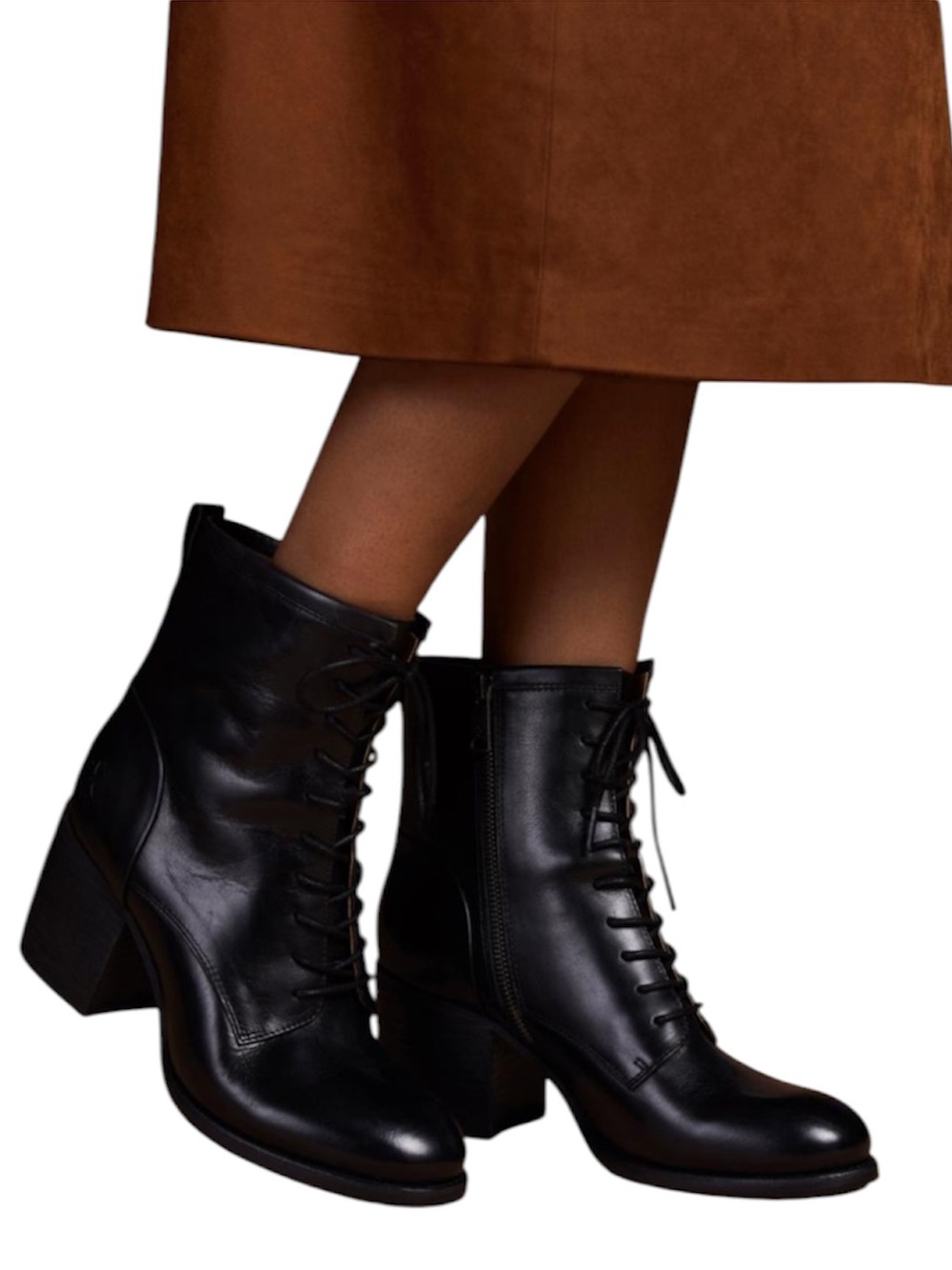 Patricia Nash Black Lace-Up Leather Ankle Boots 9.5